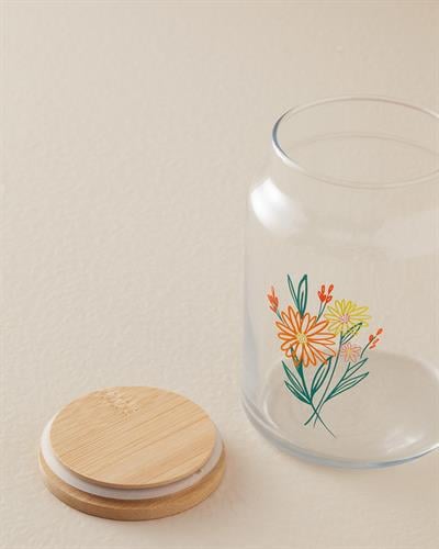 Flower Буркан Стъкло 890 мл Прозрачен