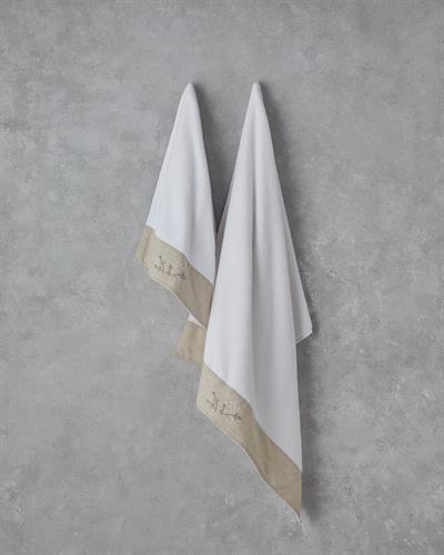 Кърпа За Лице С бродерия Памучен 50x90 см Бял