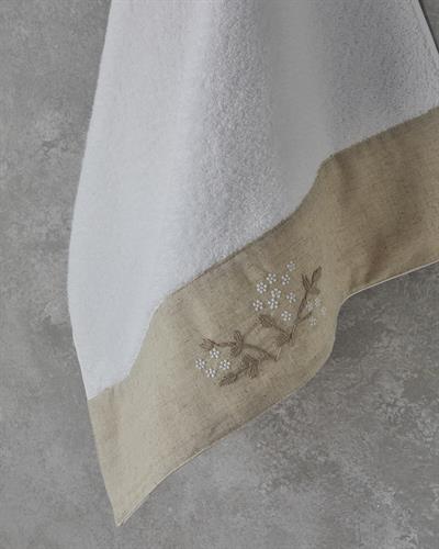 Кърпа За Лице С бродерия Памучен 50x90 см Бял