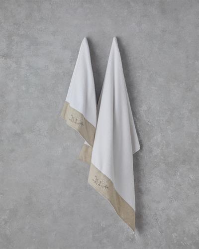 Кърпа За Баня С бродерия Памучен 90x150 cm Бял