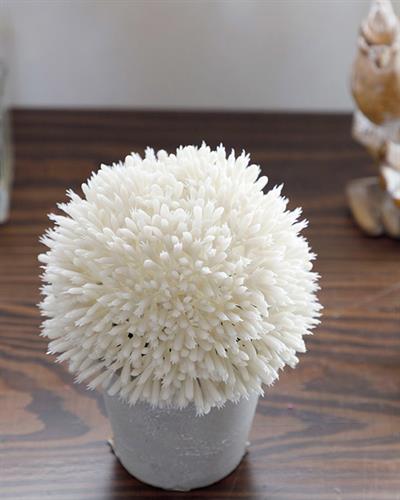 Flower Bunch Изкуствено Цвете С Ваза Керамика 11X11X14 cm Бял