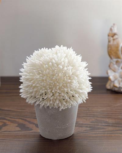 Flower Bunch Изкуствено Цвете С Ваза Керамика 11X11X14 cm Бял