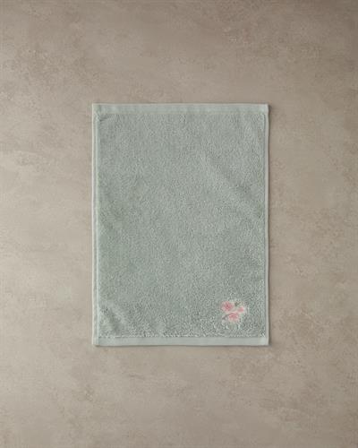 Flower Chain Комплект Кърпи За Лице С бродерия Памучен 30x45+50x80 см Морскозелен