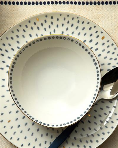 Flower Dots Купа Порцелан, Бяло, 15 Cm