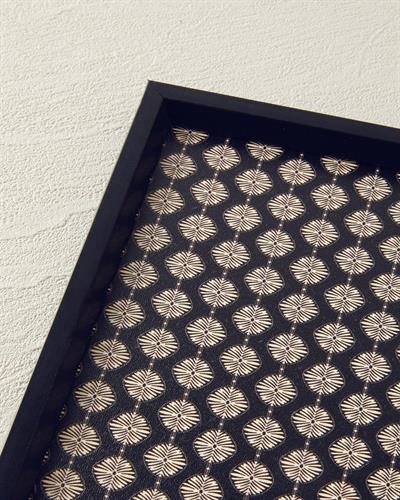 Flower Dots Декоративен Поднос МДФ 31x46 см Черен