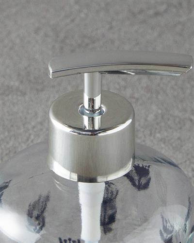 Flower Dots Дозатор За Течен Сапун За Баня Стъкло 8x14 см Сребърен.