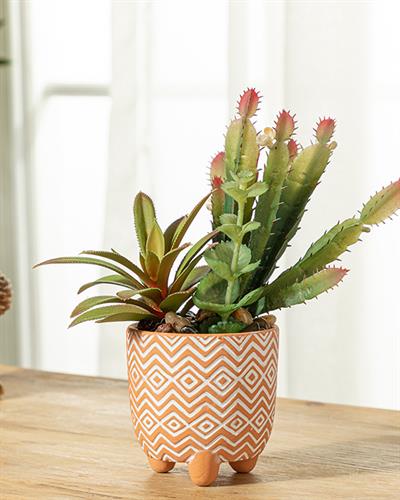 Flower Farm Изкуствено Цвете Във Ваза Зелено, 11 X 21 Cm