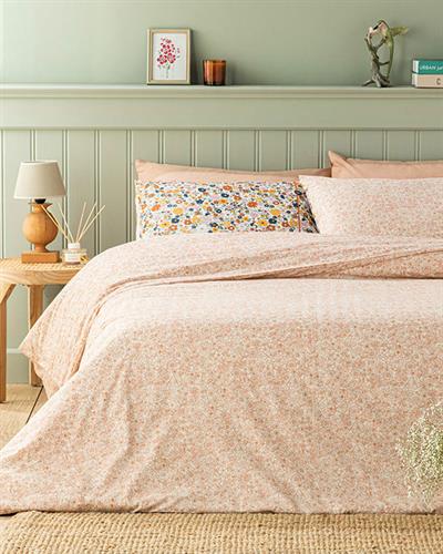 Flower Festival Cotton For One Person Duvet Cover Set 160x220 cm Orange,