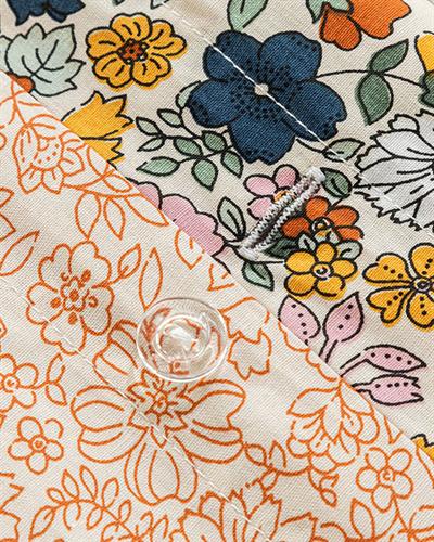 Flower Festival Cotton For One Person Duvet Cover Set 160x220 cm Orange,