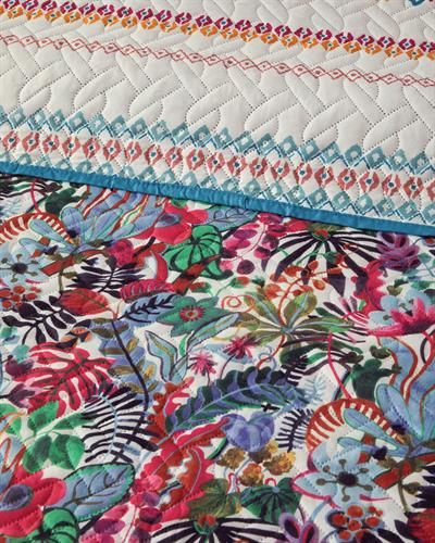 Flower Frenzy Многофункционално Покривало Единичен 160x220 см Виолетов..