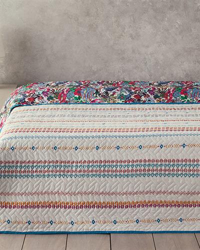 Flower Frenzy Многофункционално Покривало Двоен 200x220 см Виолетов..