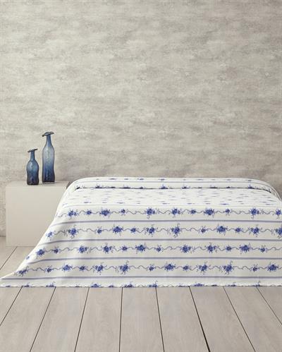 Flower Line Одеяло Пике Кралски размер С щампа 240x220 см Син