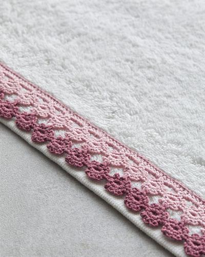 Flower Line Кърпа За Лице С крошет Памучен 50x80 см Екрю - Розов