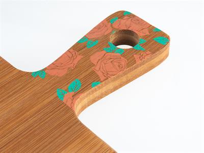 Flower Love ДЪСКА ЗА РЯЗАНЕ Правоъгълен малък Бамбук Beige