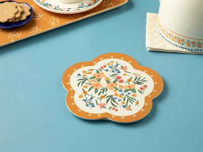 Flower Spree Подложка За Топло Сервиране Меламин 18 см Горчица