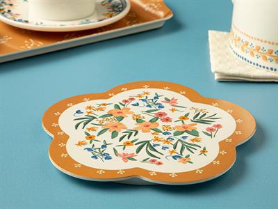 Flower Spree Подложка За Топло Сервиране Меламин 18 см Горчица