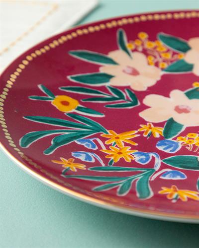 Flower Spree Porcelain Cake Plate 20 cm Pink