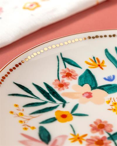 Flower Spree Porcelain Cake Plate 20 cm White