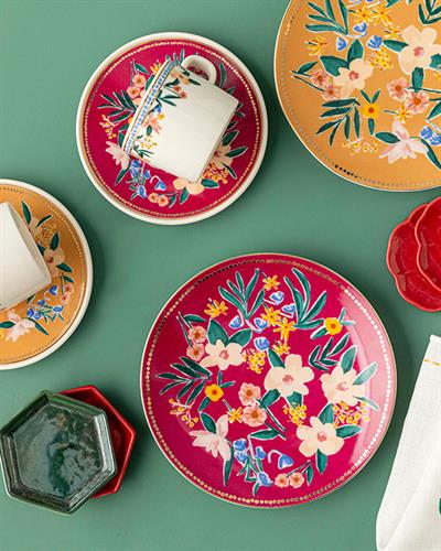 Flower Spree Porcelain Cake Plate 20 cm Pink