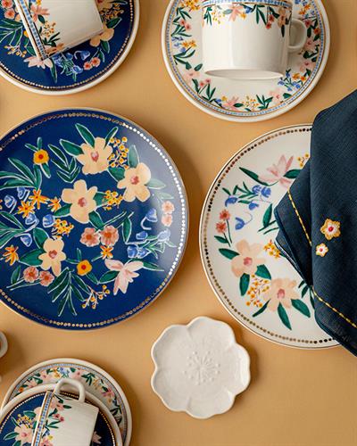 Flower Spree Porcelain Cake Plate 20 cm White