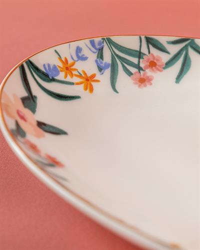 Flower Spree Продълговата Чиния Порцелан, Бяло, 25 Cm