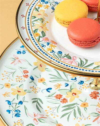 Flower Spree Сервиз На Етажи Емайлиран, Бяло, 31 Cm