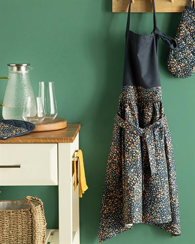 Flower Spree Кухненска Престилка Памук 70x80 cm Морскосин