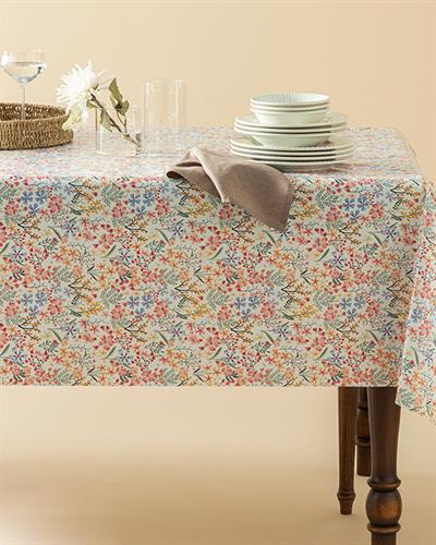 Flower Square Покривка За Маса Pvc, Бяло, 100 X 140 Cm