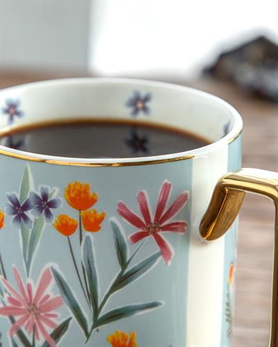 Flower Time Чаша New Bone China, Синьо, 350 Ml