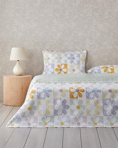 Комплект Кувертюра За Легло Единичен 160x220 см Жълт