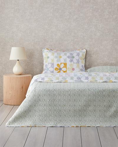 Комплект Кувертюра За Легло Единичен 160x220 см Жълт