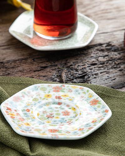 Floweret Чаена Чиния Порцелан, Цветен, 12 Cm