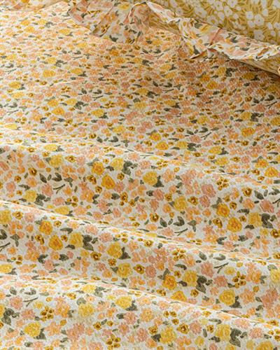 Floweret Покривка Единичен Размер, Отпечатан, Жълто, 150 X 220 Cm
