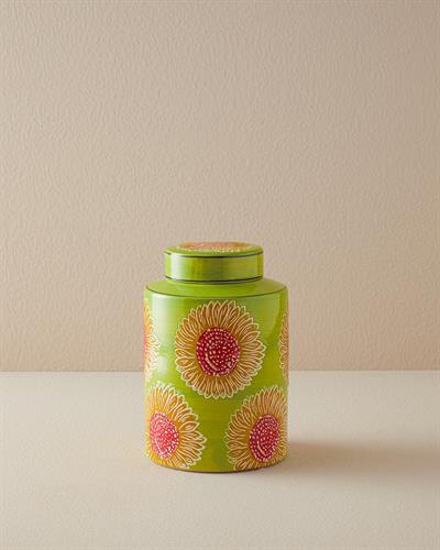 Floweret Ваза Ваза с капак 15x15x22 см Зелен