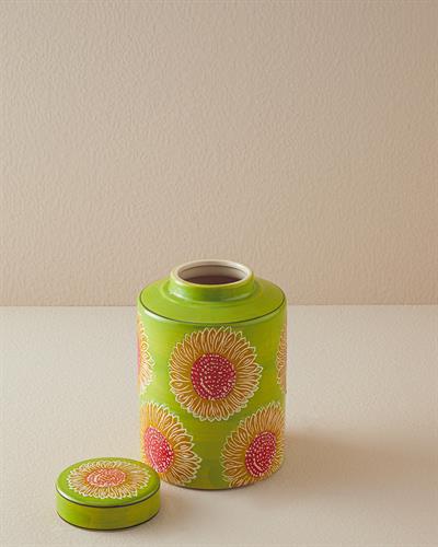 Floweret Ваза Ваза с капак 15x15x22 см Зелен