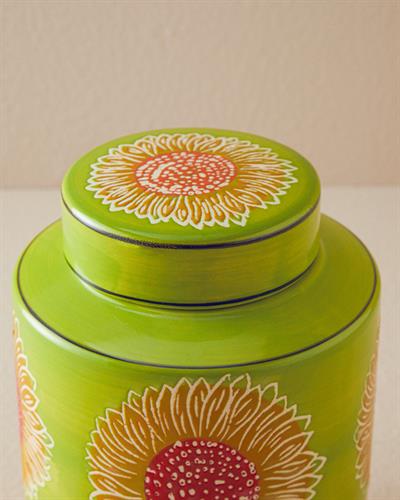 Floweret Ваза Ваза с капак 15x15x22 см Зелен