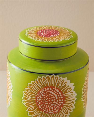 Floweret Ваза Ваза с капак 15x15x27 см Зелен