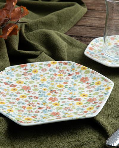 Floweret Porcelain Dessert Plate 19 cm Colored