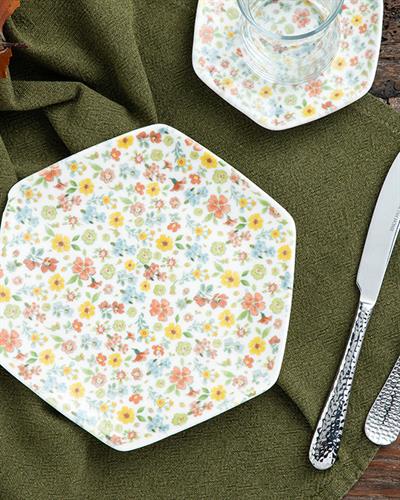 Floweret Porcelain Dessert Plate 19 cm Colored