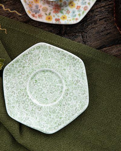 Flowerpot Чаена Чиния Порцелан, Зелено, 12 Cm