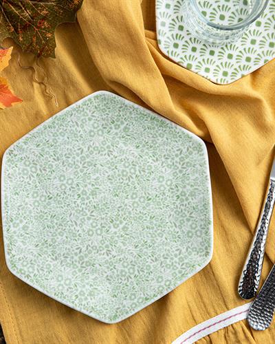 Flowerpot Porcelain Dessert Plate 19 cm Green