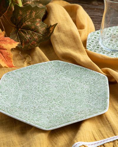 Flowerpot Porcelain Dessert Plate 19 cm Green