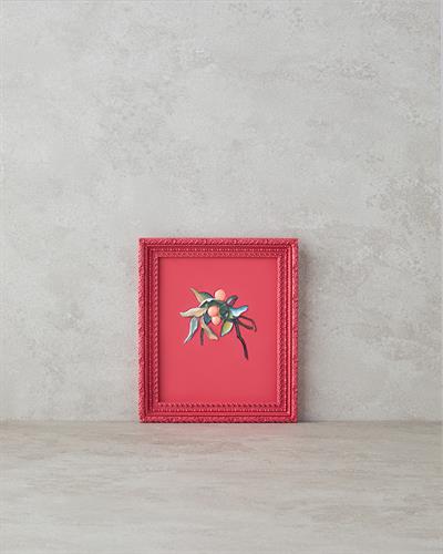 Flowers Polyresin Wall Accessory 17.5x20 cm Red