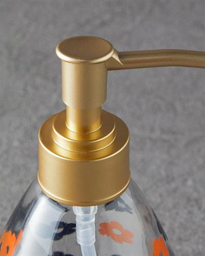 Flowers Дозатор За Течен Сапун За Баня Стъкло 8,7x18,5 см Златен