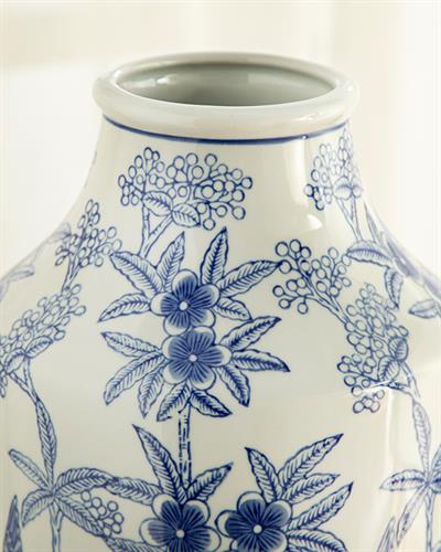 Flowers And Birds Ваза Порцелан, Синьо Бяло, 20,5 X 43,5 Cm