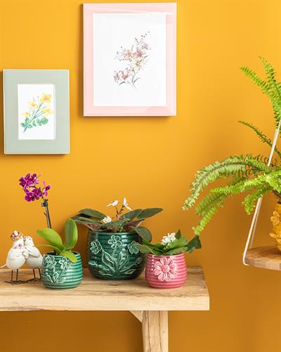 Flowertopia Саксия Зелено, 10,5 X 9,5 X 8,2 Cm