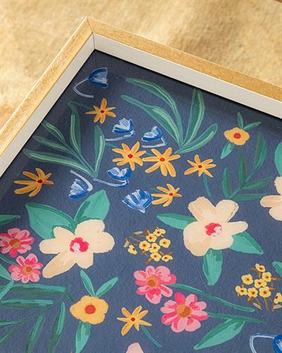 Flowertopia Декоративна Табла Тъмно Синьо, 31 X 46 Cm