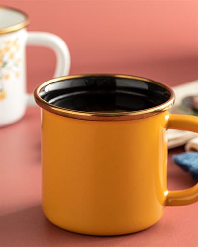 Flowertopia Чаша Емайлиран, Горчица, 350 Ml