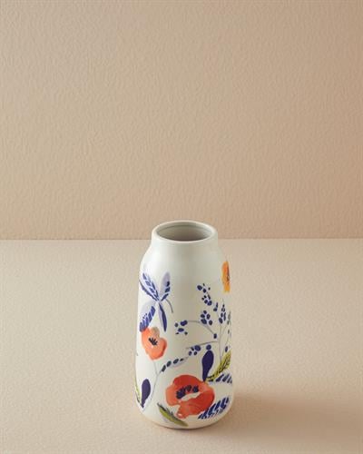 Flowery Ваза 10x20 см Бял