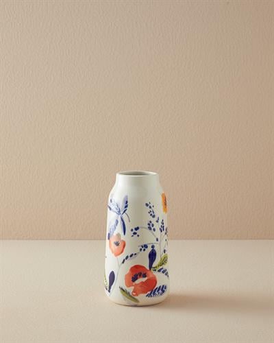 Flowery Ваза 10x20 см Бял